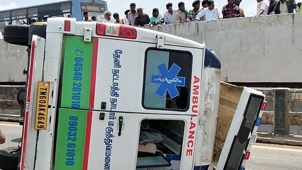 தேனியில் இருந்து மதுரைக்கு நோயாளியுடன் சென்ற ஆம்புலன்ஸ்.. வைகை ஆற்று பாலத்தில் சோகம்