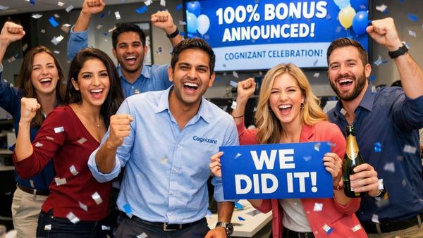 Cognizant Bonus: 100% போனஸ்.. காக்னிசண்ட் ஊழியர்களுக்கு அடித்த ‛மெகா ஜாக்பாட்'.. ஊழியர்கள் ஹேப்பியோ ஹேப்பி
