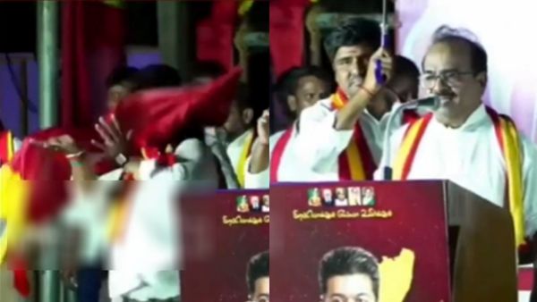 தவெக நிர்வாகி தலையில் விழுந்த கொடி கம்பம்.. கண்டுகொள்ளாமல் தொடர்ந்து பேசிய நாஞ்சில் சம்பத்! சலசலப்பு