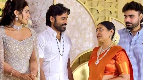 Saranya Ponvannan : சரண்யா பொன்வண்ணன் மகள் வரவேற்பில் தனுஷ்.. மேடையில் நடந்த சம்பவம்!