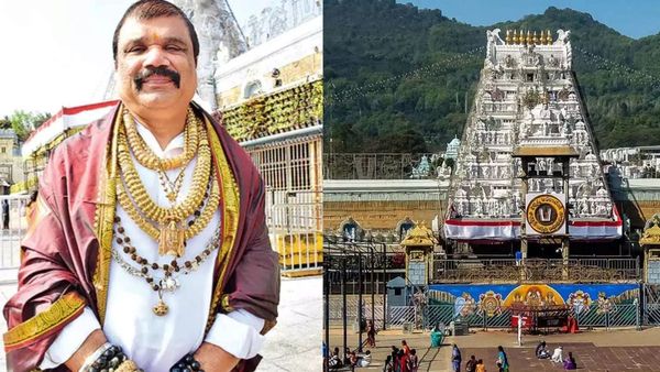 திருப்பதியில் உடம்பு முழுக்க 4 கிலோ தங்க நகைகளுடன் கோல்ட் மேன்.. நகை பிரியர் விஐபியின் தங்க தரிசனம்