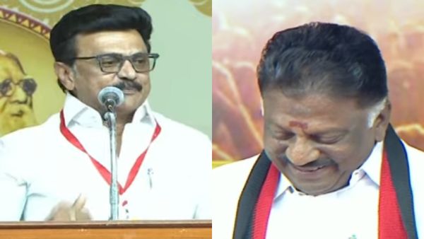 “OPS சிரிப்பே அவருக்கு பிரச்சனை”.. ஸ்டாலின் பேச பேச.. மேடையிலேயே குலுங்கி குலுங்கி சிரித்த ஓபிஎஸ்!