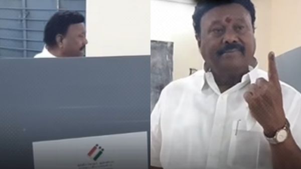 EVM-ல் பட்டனுக்கு பதில் விளக்கை அழுத்திய திண்டுக்கல் சீனிவாசன்! வாக்கே விழாததால் பரபரப்பு