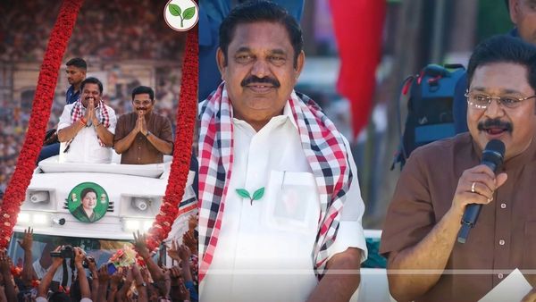 எங்களுக்குள் அண்ணன் - தம்பி சண்டைதான்! ஒரே வேனில் நின்று பிரசாரம் செய்த எடப்பாடி - டிடிவி தினகரன்