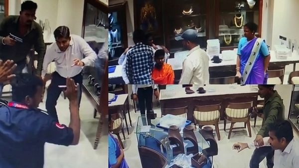 தெலுங்கானாவில் சினிமாவை விஞ்சும் சம்பவம்! பட்டப்பகலில் நகை கடையில் துப்பாக்கியுடன் புகுந்து கொள்ளை
