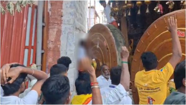 திருச்செங்கோடு தேர் திருவிழாவில் சோகம்.. சக்கரத்தில் சிக்கி இளைஞர் பலி! முதலமைச்சர் விஜய் இரங்கல்!