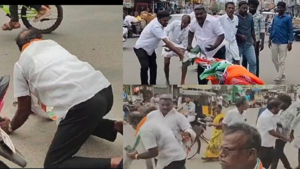 காங்கிரஸ்காரர்களை ரோட்டில் ஓடஓட விரட்டி தாக்கிய திமுகவினர்.. போர்க்களமாக மாறிய மயிலாடுதுறை
