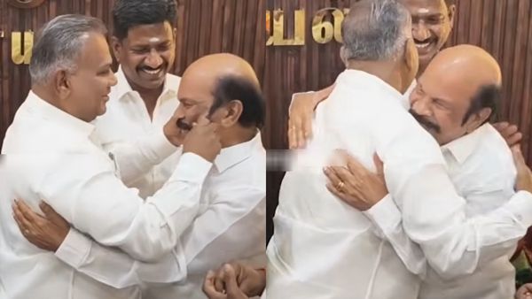 ஸ்டாலினை வீழ்த்திய கொளத்தூர் எம்எல்ஏ வி.எஸ்.பாபுவை.. கட்டி அணைத்து கன்னத்தை கிள்ளி முத்தமிட்ட ஆனந்த்