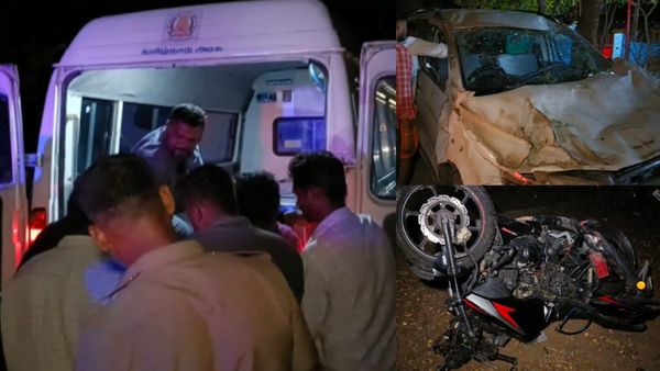 மானாமதுரையில் ஒரு நொடி யோசிக்காததால் பறிபோன 3 உயிர்கள்! கார்- பைக் மோதலால் வந்த வினை!
