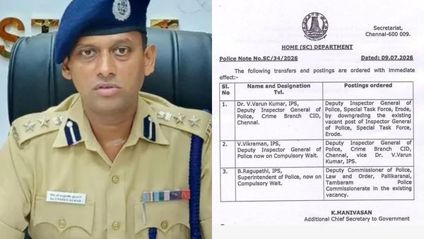 3 ஐபிஎஸ் அதிகாரிகள் இடமாற்றம்! சீமானுடன் மோதிய வருண்குமார் IPS டிரான்ஸ்ஃபர்!