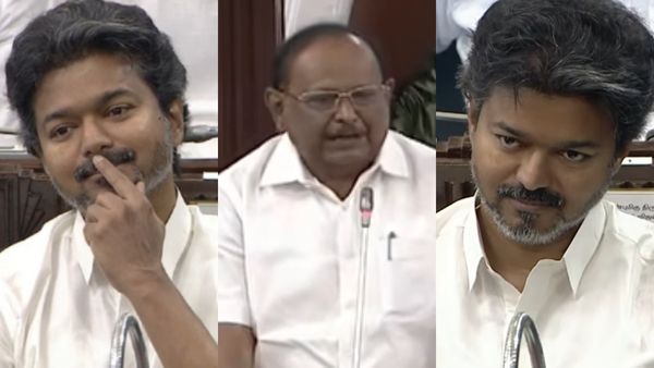 ஓட்டு போடும் போது சின்ன பிள்ளைங்க குறுக்கால புகுந்து! ரகுபதி பேச பேச சிரிக்க முடியாமல் தவித்த விஜய்!