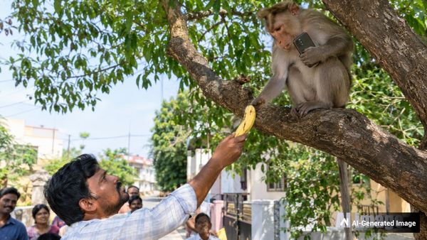 பொன்னேரியில் செல்போனை பறித்து சென்ற குரங்கு.. சூப்பர் ஐடியா உடன் போனவருக்கு ட்விஸ்ட்