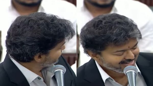 பேசி முடிக்கும் முன்பு பின்னால் திரும்பி பார்த்து சிரித்த முதல்வர் விஜய்! அமைச்சர்கள் செம ரெஸ்பான்ஸ்