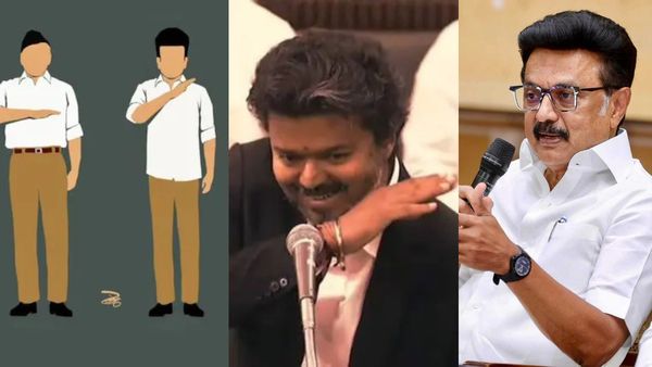 ஆர்எஸ்எஸ் பிள்ளை.. சரியாகத்தான் சொல்லியிருக்கிறார்.. விஜய்யின் சைகையை பகிர்ந்து திமுக அட்டாக்