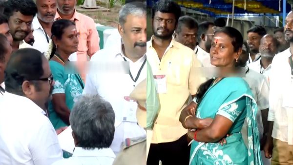தாராபுரம் யாருக்கு சாதகம்? காலங்காத்தாலேயே வாக்கு எண்ணிக்கை மையத்திற்கு வந்த அதிமுக பானுமதி!