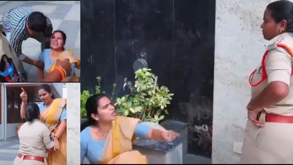 இப்படித்தான் அநியாயமா நடக்குது ஆந்திர உள்ளாட்சி தேர்தல்? மாஜி பெண் அமைச்சரையே கீழே தள்ளிய எஸ்ஐ