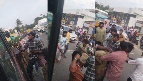 திருப்பூரில் ஹாரன் அடித்த தனியார் பஸ் டிரைவர்.. கீழே இழுத்து போட்டு புரட்டி எடுத்த போதை இளைஞர்கள்