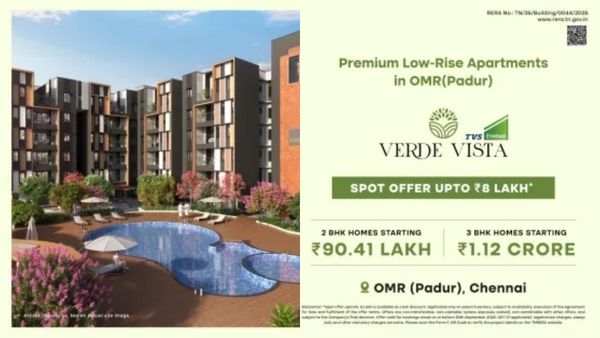 ரூ.90.41 லட்சத்திலிருந்து 2 BHK - 3 BHK வீடுகள் ரெடி! சென்னை OMR–ரில் கனவு இல்லத்தை சொந்தமாக்குங்கள்