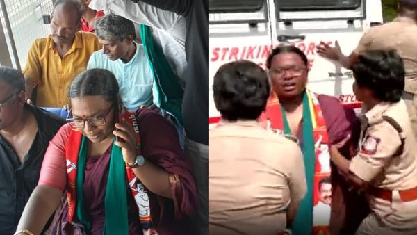 நாதக வேட்பாளர் கார்த்திகாவை குண்டுக்கட்டாக கைது செய்த போலீசார்.. விஜய் ரோடு ஷோவின்போது பரபரப்பு!