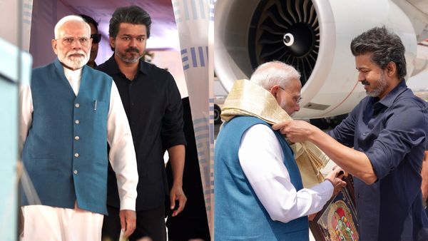 விமான நிலையத்தில் சுமார் 1.30 மணி நேரம் காத்திருந்து பிரதமர் மோடியை வழியனுப்பி வைத்த விஜய்!