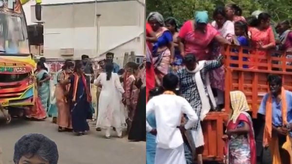 தாராபுரத்தில் விஜய் ரோடு ஷோ.. கூட்டத்தை காட்ட வெளியூர்களில் இருந்து மக்களை அழைத்து வந்த தவெகவினர்