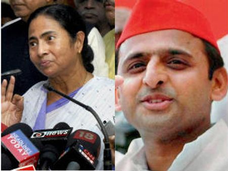 కాంగ్రెస్‌పై 'మమత': అఖిలేష్ ప్రమాణానికి దీదీ డుమ్మా