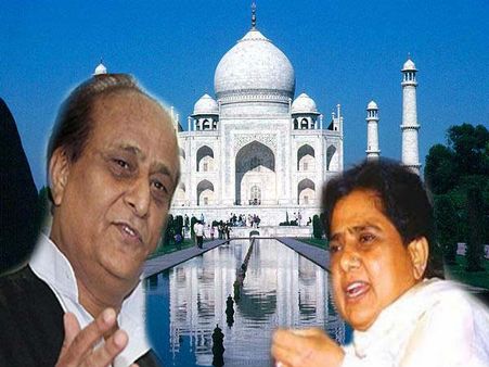 టార్గెట్ బిఎస్పీ: తాజ్‌మహల్‌పై అజంఖాన్ 'మాయా'జాలం