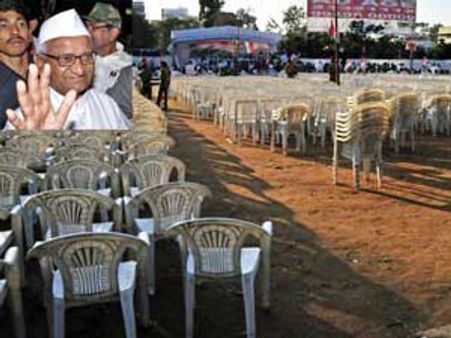 అన్నాహజారే ర్యాలీకి స్పందన కరువు: సభలో తెలంగాణ