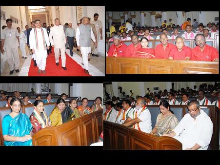 పిక్చర్స్: తొలి రోజు అసెంబ్లీ వేడిగా, గవర్నర్ జోరు