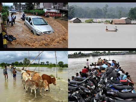 అస్సాం వరదలు: ప్రజలకు దేవుడే దిక్కు (పిక్చర్స్)