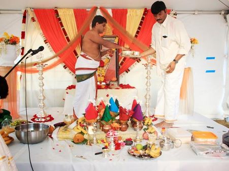 అమెరికాలో శంకుస్థాపన పూజ