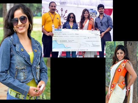 ఫ్లడ్స్: నటి చేతులమీదుగా ఇన్‌క్రెడిబుల్ చెక్కు(పిక్చర్స్)