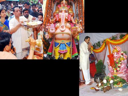 ఖైరతాబాద్ గణేషుడి వద్ద క్లిక్, కిరణ్ పూజలు(పిక్చర్స్)