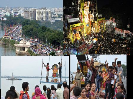 భక్తుల సందడి: సాగర్‌వద్ద నిమజ్జనం చూద్దాం!(పిక్చర్స్)