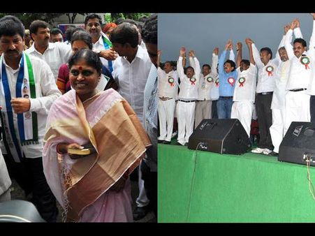 పిఎస్‌లో విజయమ్మ, బెజవాడలో అశోక్‌బాబు(పిక్చర్స్)