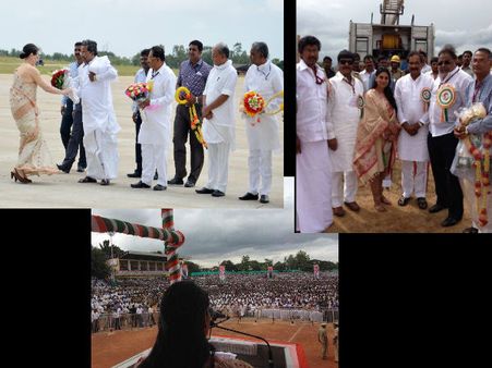 రమ్య క్యూట్ థ్యాంక్స్: సోనియా సభలో లడ్డూ (పిక్చర్స్)