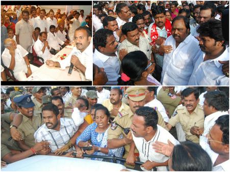 మహిళా నేత వార్నింగ్, రోడ్డుపై భూమన (పిక్చర్స్)