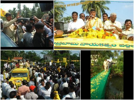 బాబు వస్తే కాలువ వంతెనపై పూలు పరిచారు (పిక్చర్స్)