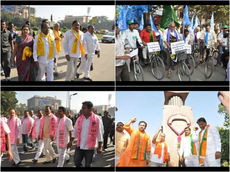 అసెంబ్లీ: చేతిల్లో చేతులేసి మాటలు కలిపారు (పిక్చర్స్)