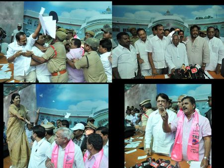 ఘర్షణ: నన్నపనేని ఇలా పడిపోయారు (పిక్చర్స్)