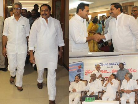 కిరణ్ రెడ్డితో కెటిఆర్ చేతులు కలిపారు (పిక్చర్స్)