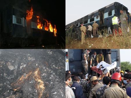 రైలు ప్రమాదం: కాలి బూడిదయ్యారు (పిక్చర్స్)