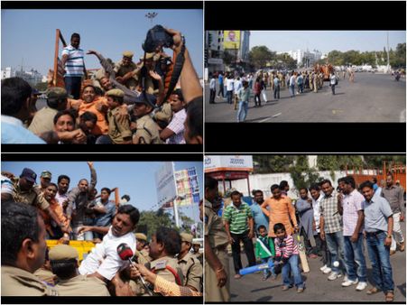 సిటీ ఖాళీ: రోడ్డుపై ఓయు విద్యార్థుల క్రికెట్ (పిక్చర్స్)