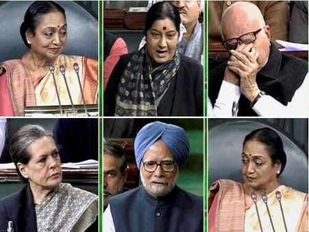 సుష్మా గొంతు తీపి: షిండే, అద్వానీ కంటతడి