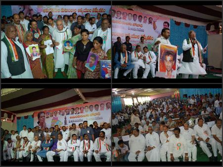 అంజన్, విహెచ్‌ల డ్యాన్స్: విద్యార్థుల ఆగ్రహం (పిక్చర్స్)