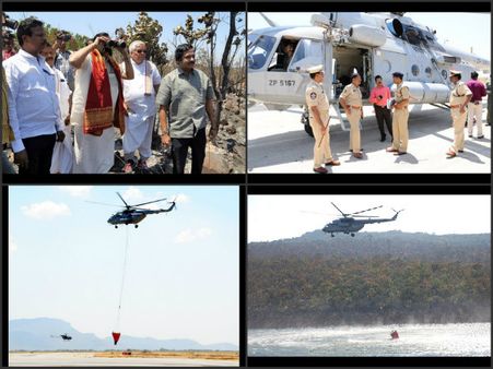 తిరుమల కార్చిచ్చు: నీటి యుద్ధంతో అదుపు (పిక్చర్స్)