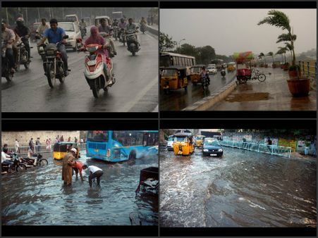 వానదేవుడి కరుణ: హైదరాబాద్ పులకింత (పిక్చర్స్)