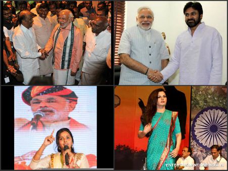 సౌత్‌లో మోడీ గ్లామర్ దూకుడు: పార్టీతో, పార్టీ లేకుండా..