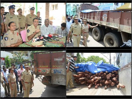  కంటైనర్ బాక్సుల్లో ఎర్ర చందనం స్మగ్లింగ్ (పిక్చర్స్)