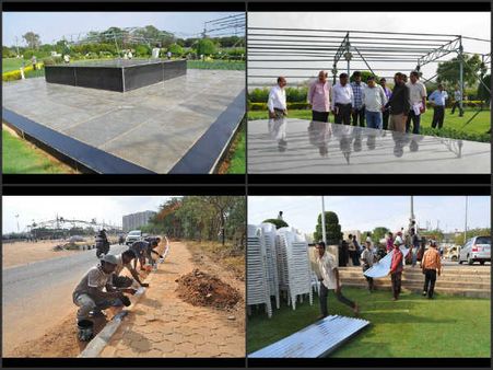 రేపు పివి జయంతి: పివి ఘాట్‌కు మెరుగులు(పిక్చర్స్)